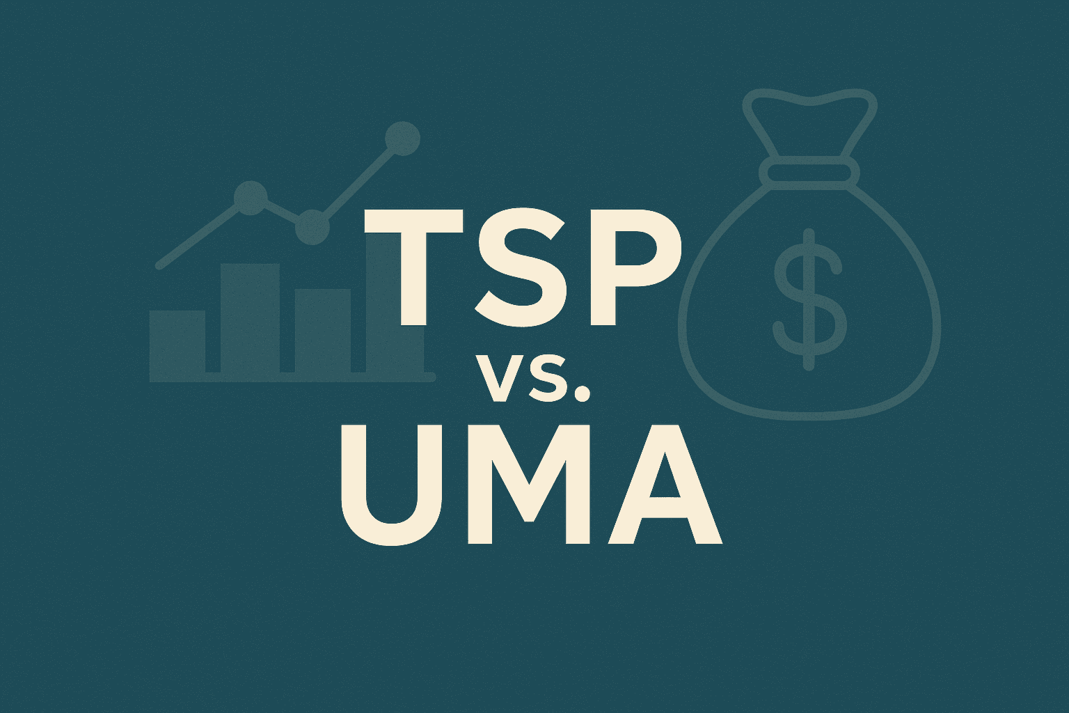 “Graphic comparing the UMA investment options, featuring bold text 'UMA’ on a deep blue background with subtle financial icons.”